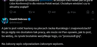 OSTRA ODPOWIEDŹ dziennikarza Dobrasza na ''zaczepkę'' byłego szefa TVP Sport!